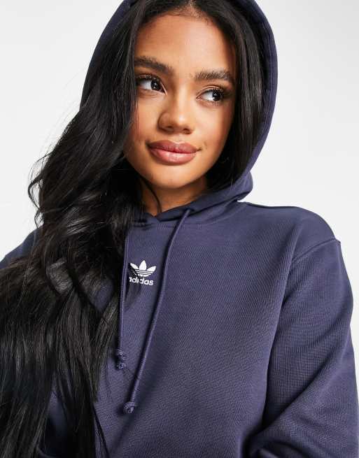 adidas Originals essential hoodie with central logo in navy ASOS