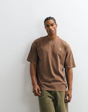 adidas Originals essential loose fit t-shirt in washed brown