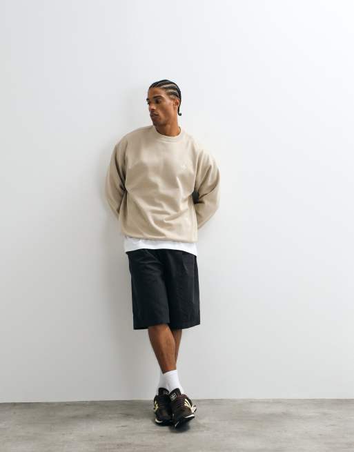 adidas Originals essential løs sweatshirt i lys khaki, 4 af 5