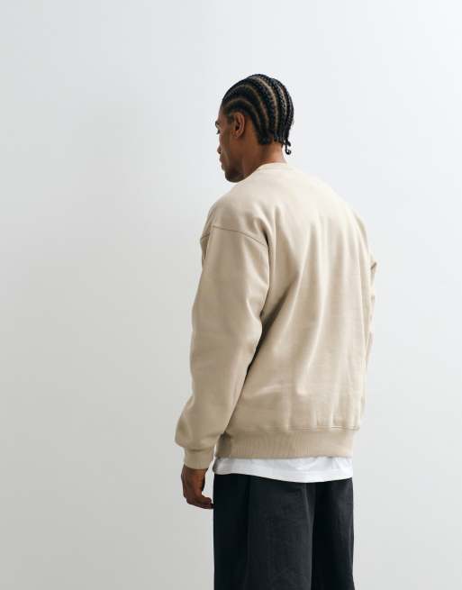 adidas Originals essential løs sweatshirt i lys khaki, 5 af 5