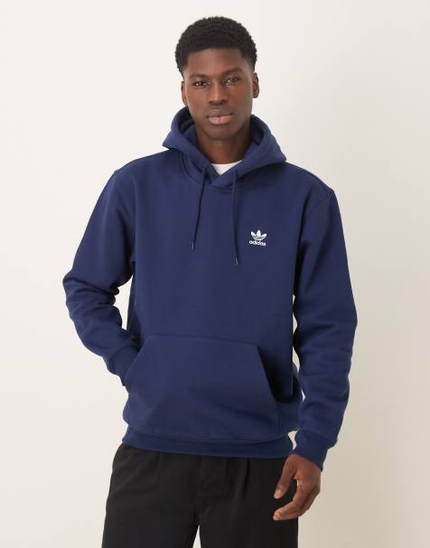 adidas Originals – Essential – Marinblå, ledig huvtröja - view 1