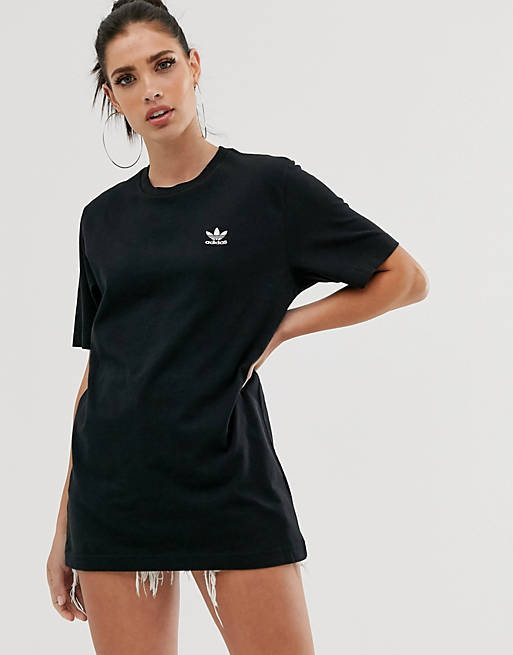 Women adidas Originals Essential mini logo t-shirt in black 