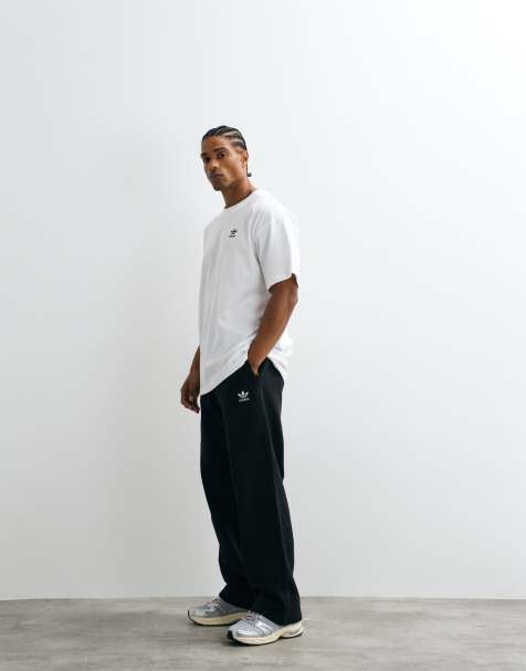 adidas Originals essential open hem joggers in black
