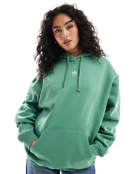 adidas Originals essential oversized hoodie in green - view 1