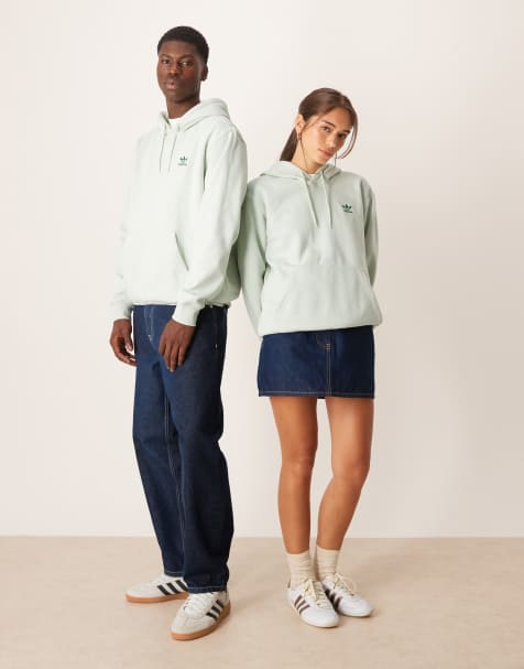 adidas Originals essential oversized hoodie in sage green - view 1