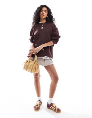 Adidas Originals Essential Oversized Sweatshirt In Brown