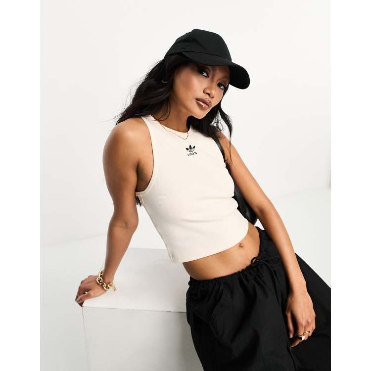 adidas Essentials Rib Tank Top - Black, Women's Lifestyle