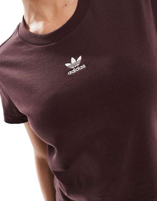 Adidas Originals Essential Slim Fit T Shirt in Brown