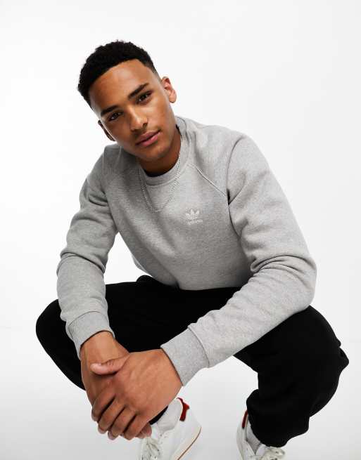 adidas Originals essential sweat in light grey | ASOS