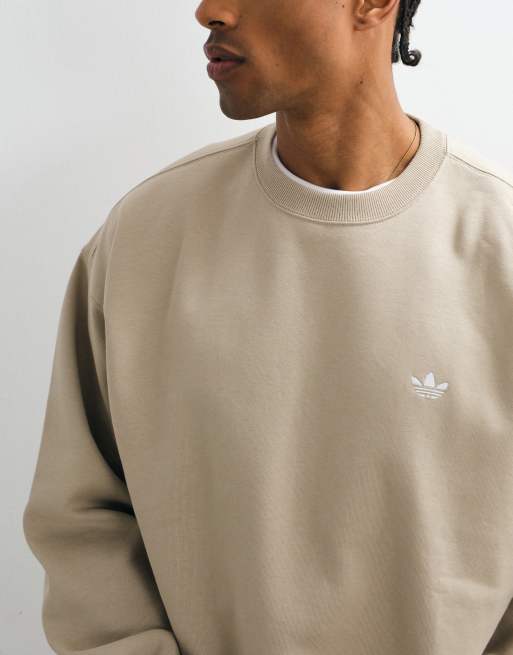 adidas Originals Essential Sweatshirt in Hellkhaki mit lockerer Passform, 3 von 5