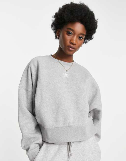  adidas Originals – Essential – Szara bluza dresowa z logo na środku