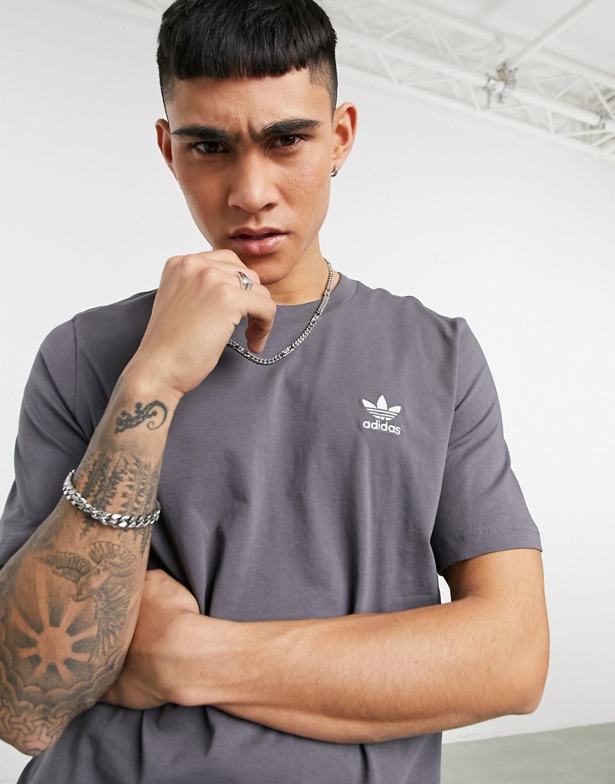 Adidas Originals Essential T Shirt In Gray-grey