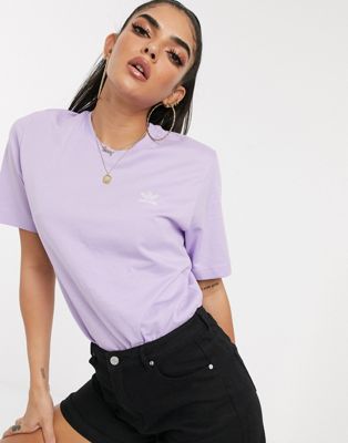 Adidas Originals - Essential - T-shirt met klein logo in lila-Paars