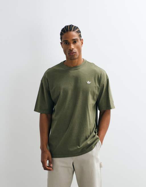 adidas Originals Essential T-Shirt mit lockerer Passform in verwaschenem Oliv, 2 von 5