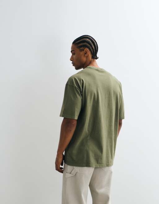 adidas Originals Essential T-Shirt mit lockerer Passform in verwaschenem Oliv, 5 von 5