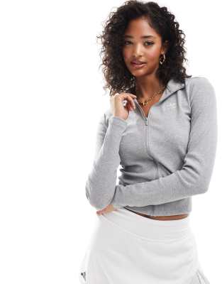 essential track top in gray