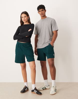 adidas Originals adidas Originals Essential waffle shorts in dark green