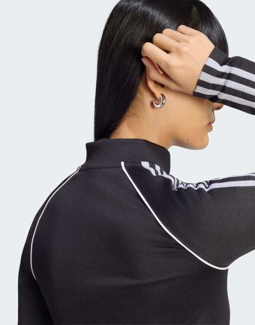 adidas Originals Essentials 3 striber sømløs tracktop i sort, 3 af 4