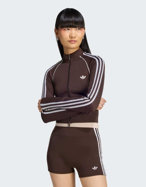 adidas Originals Essentials 3 stripes seamless tracktop in aurora coffee - view 1