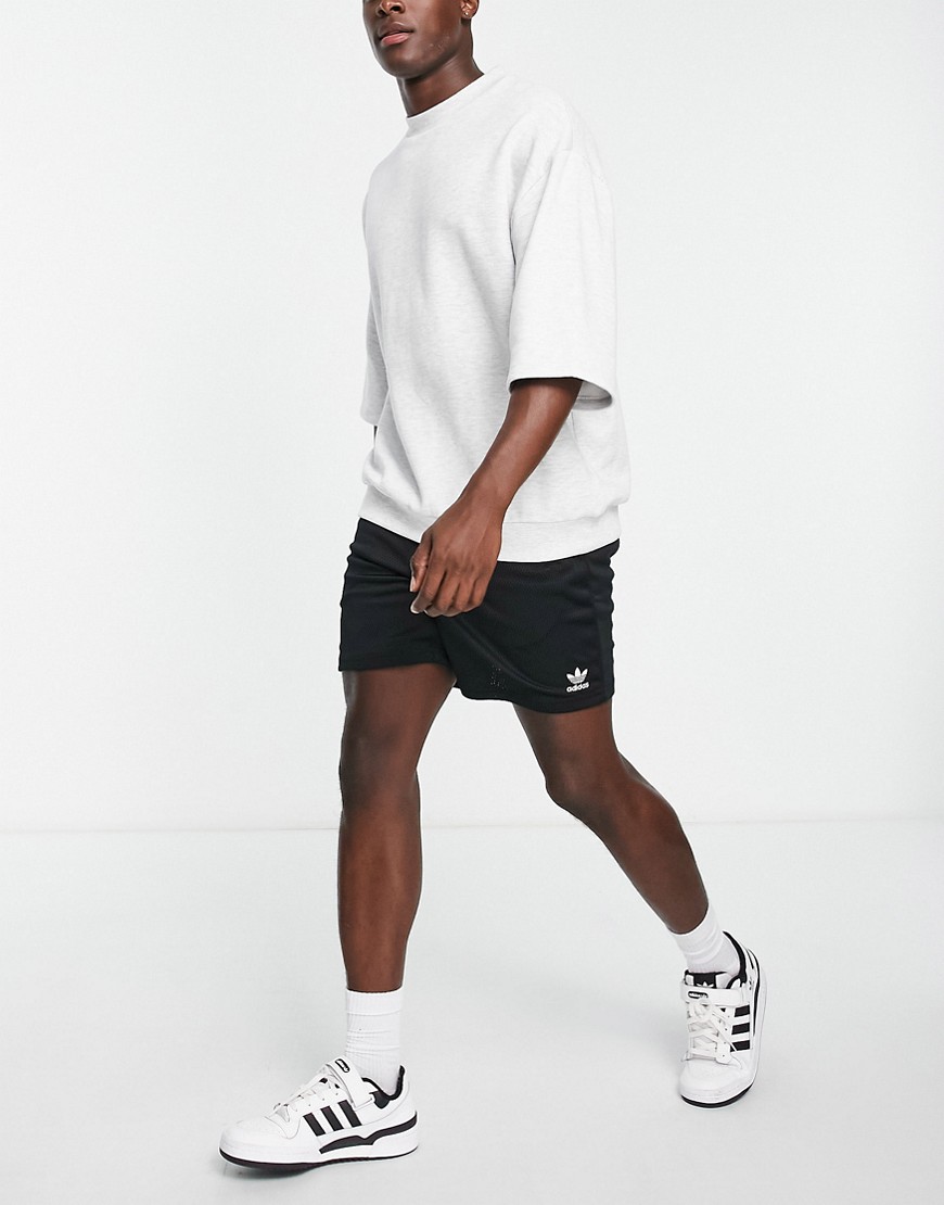 adidas Originals Essentials 6.5 inch basketball style shorts in black