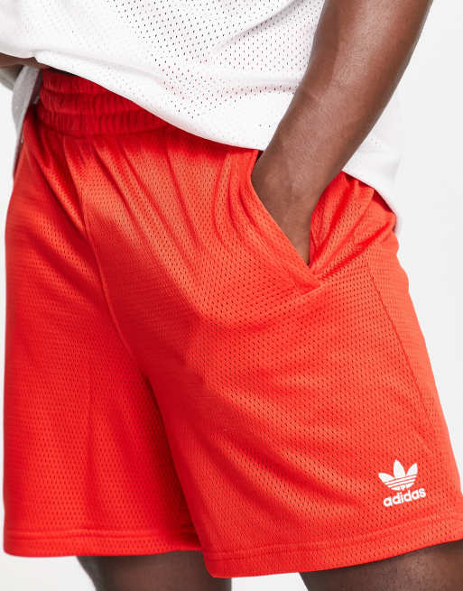 Mens red hot sale adidas shorts