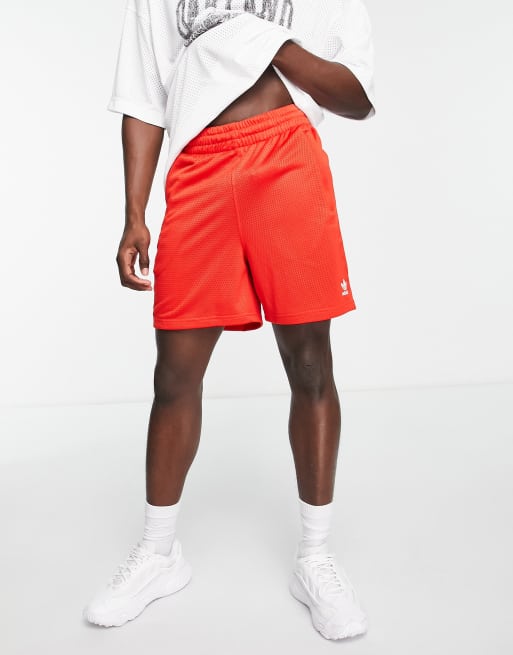 adidas Originals Essentials 6.5 inch basketball style shorts in red