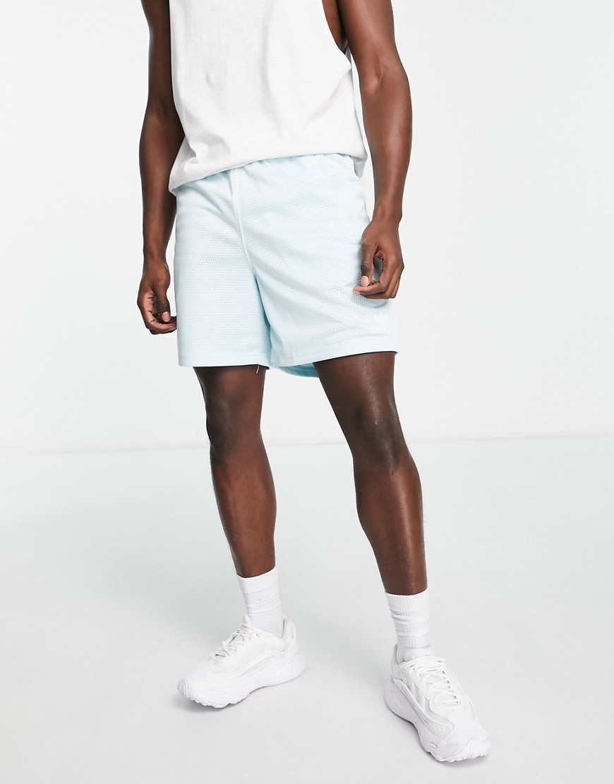 Adidas Originals Essentials basketball style shorts in almost blue