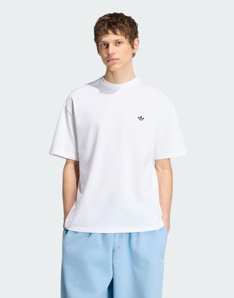 adidas Originals – Essentials – Biały luźny T-shirt z logo Trefoil - view 1