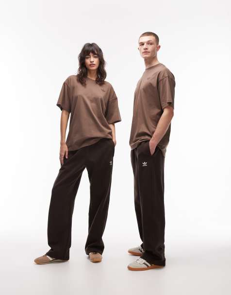 adidas Originals – Essentials – Brązowe joggersy bez ściągacza - view 1
