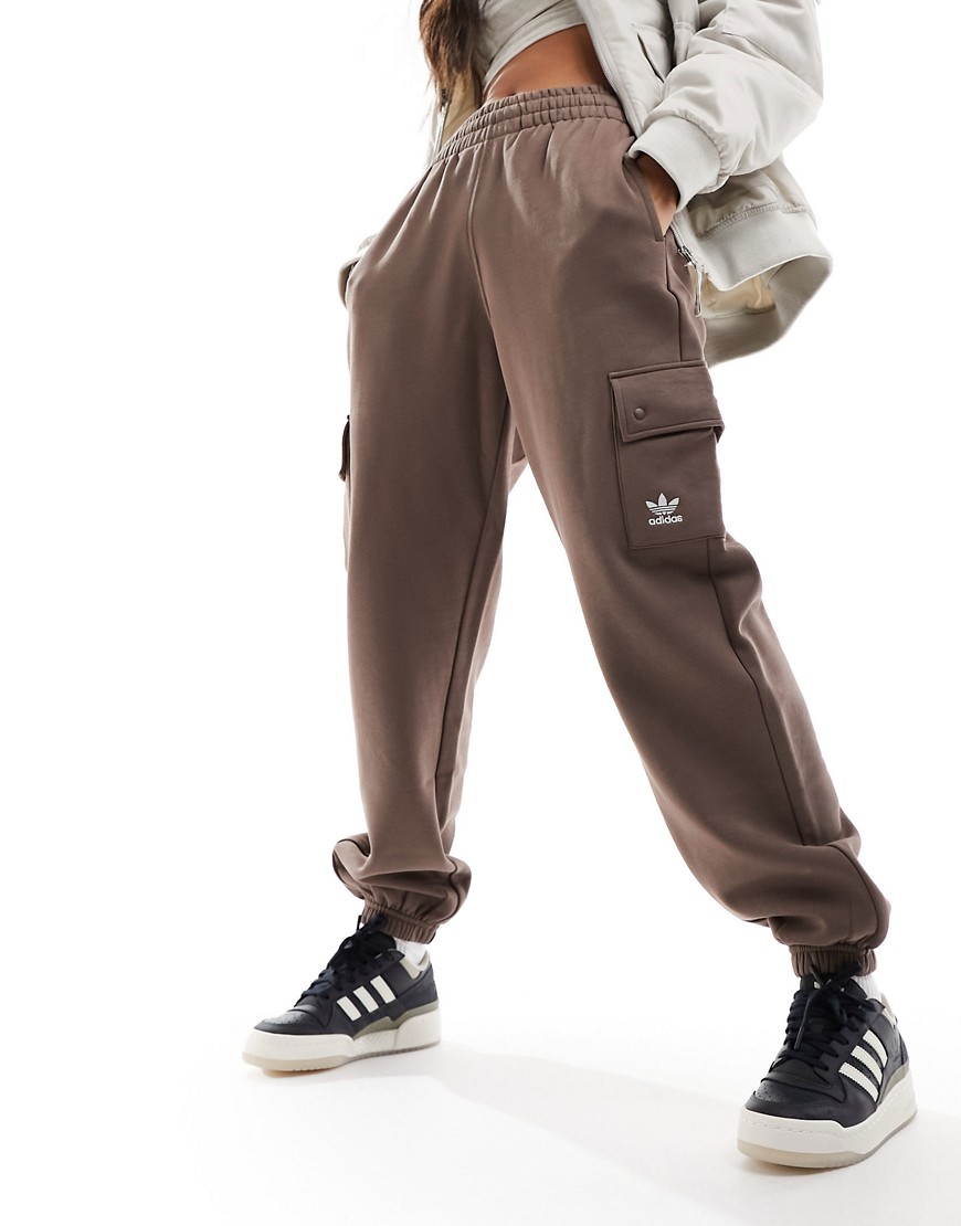 adidas Originals essentials cargo joggers in brown