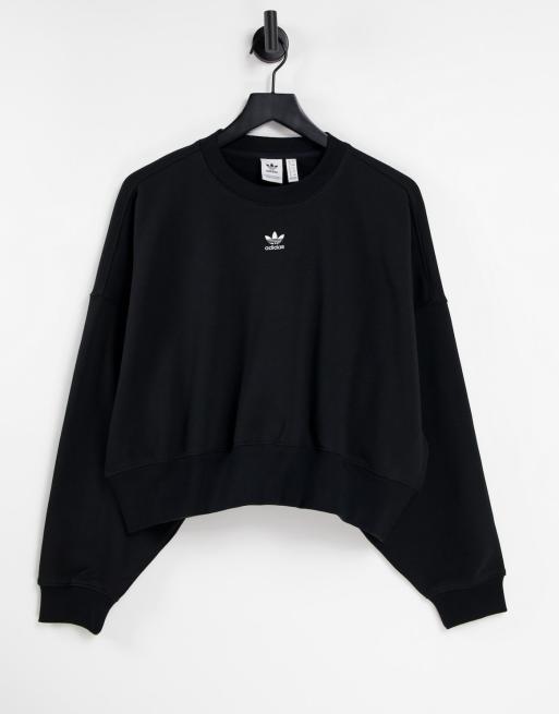 adidas Originals essentials central logo sweatshirt in black