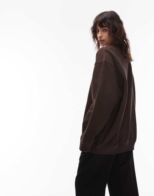 adidas Originals essentials crew neck sweatshirt in brown