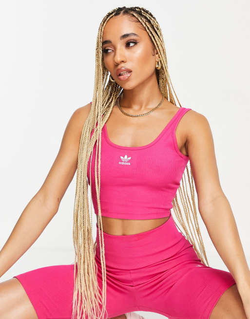 adidas Originals essentials crop with logo pink | ASOS