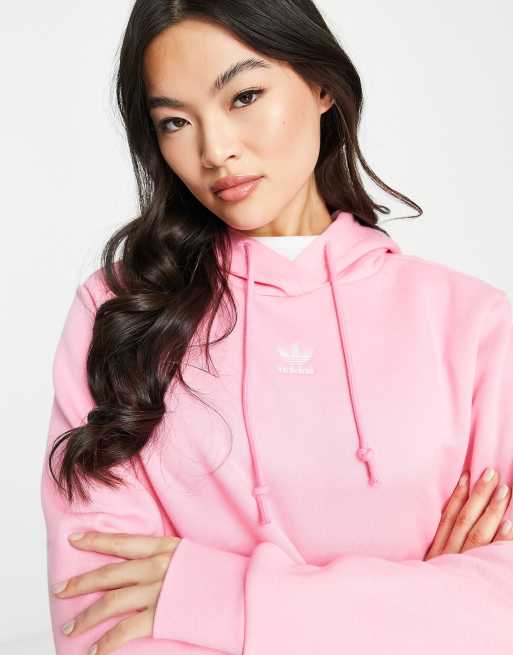 Adidas pink crop discount hoodie