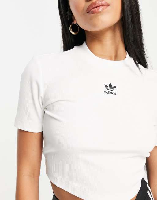 cropped t shirt with logo adidas originals top peaame, Healthdesign?