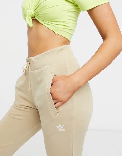 adidas Originals Essentials cuffed joggers in beige