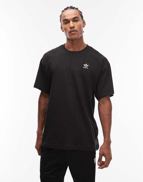 adidas Originals Trefoil Essentials oversized t-shirt in black