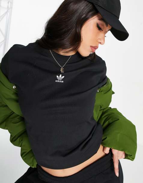 adidas Originals – Essentials – Czarny T-shirt z logo Trefoil - view 1