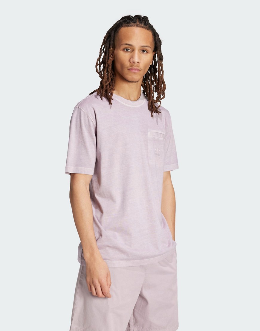Adidas Originals Essentials dyed pocket t-shirt in purple