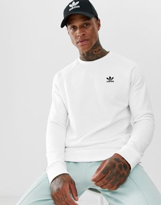Adidas Originals Essentials - Felpa bianca con logo piccolo | ASOS