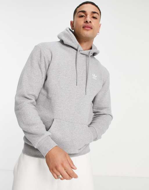 adidas Originals - Essentials - Felpa con cappuccio grigio con logo piccolo
