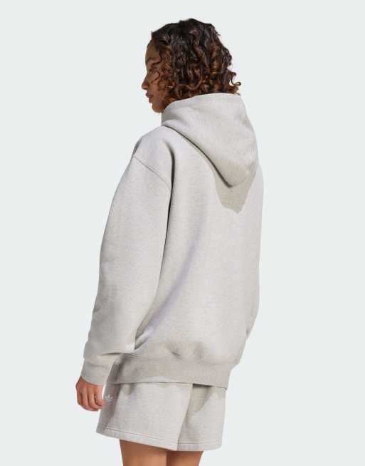 adidas Originals – Essentials – Fleece-Kapuzenpullover in mittlerem Heidegrau mit Oversize-Passform, 3 von 4