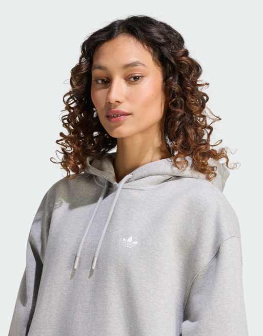 adidas Originals – Essentials – Fleece-Kapuzenpullover in mittlerem Heidegrau mit Oversize-Passform, 4 von 4