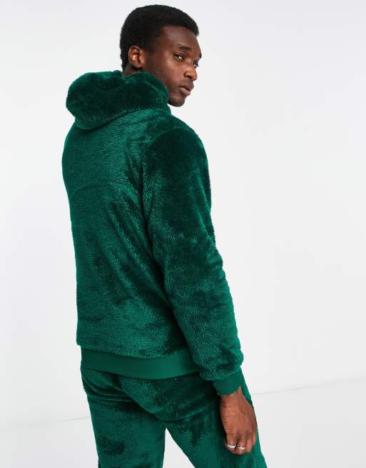 Green fluffy hoodie sale