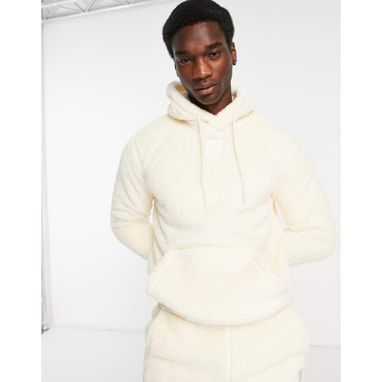 adidas Essentials+ Fluffy Teddy Hoodie - White