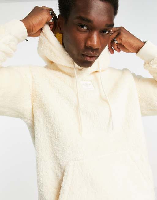 adidas Essentials+ Fluffy Teddy Hoodie - White