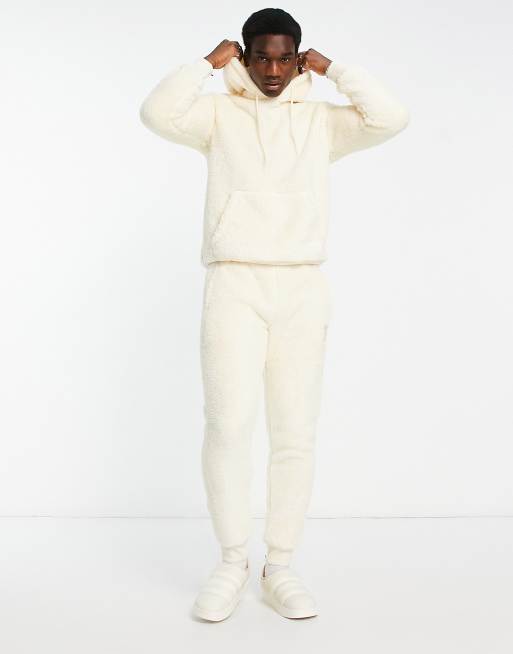 Essentials+ fluffy adidas joggers originals in | wonder ASOS white