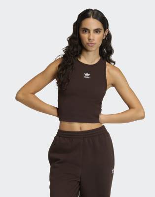 adidas Originals - Essentials - Geripptes Tanktop in Aurora Coffee-Brown