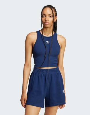 adidas Originals - Essentials - Geripptes Tanktop in Night Indigo-Blau
