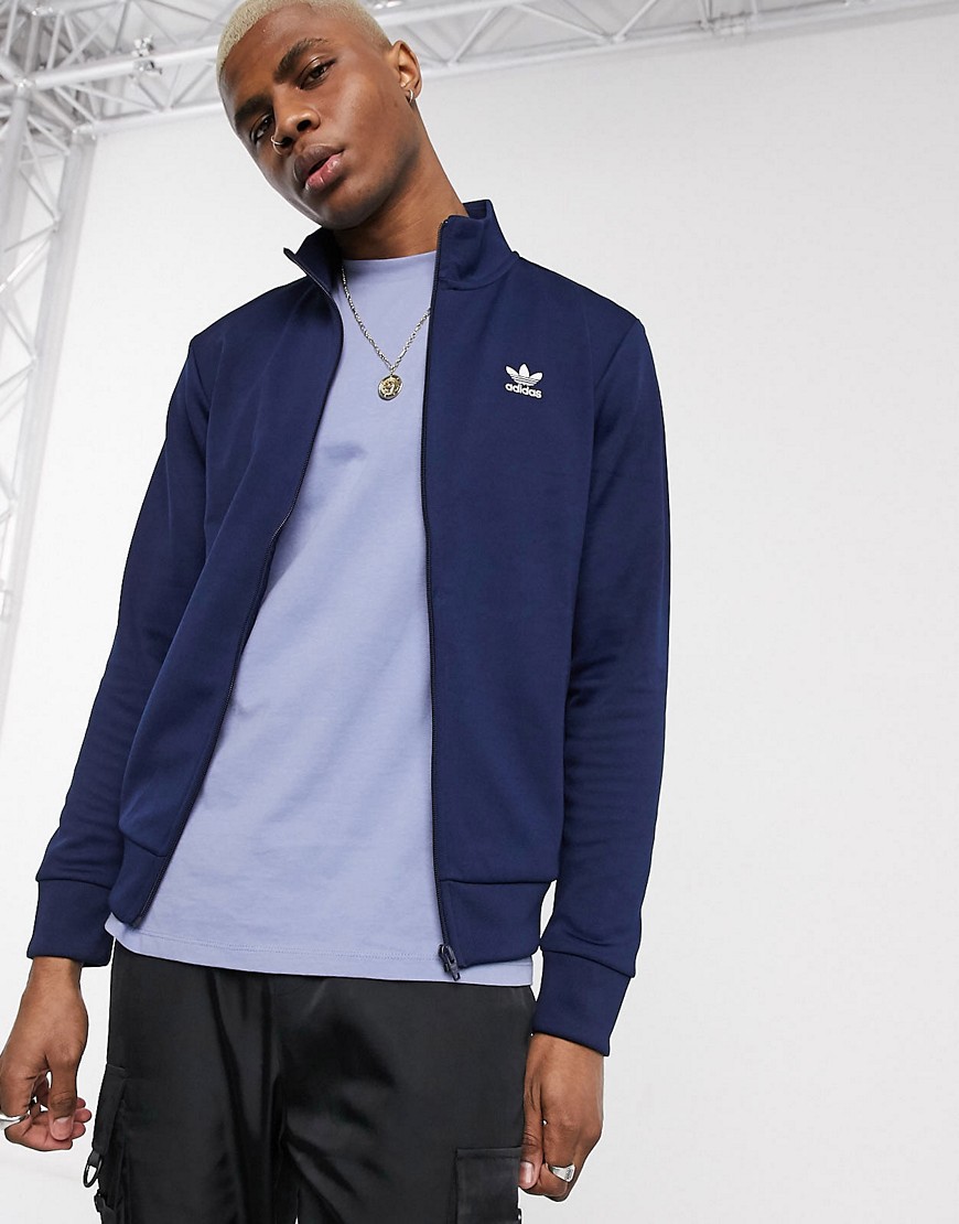 Adidas Originals Essentials - Giacca sportiva blu navy con logo a trifoglio-Nero